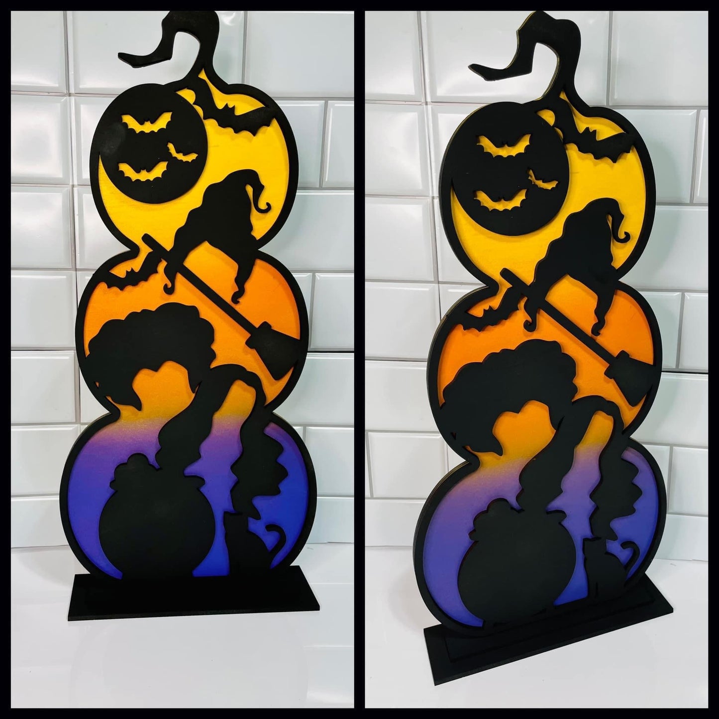 Halloween Themed stacked pumpkins