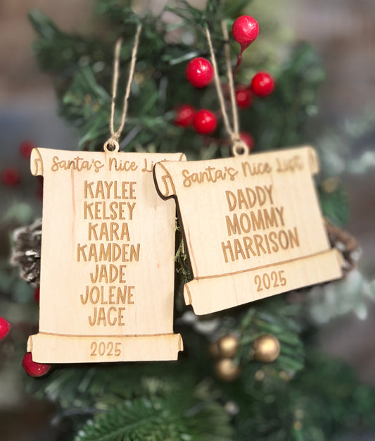 Santa's Scroll Ornament