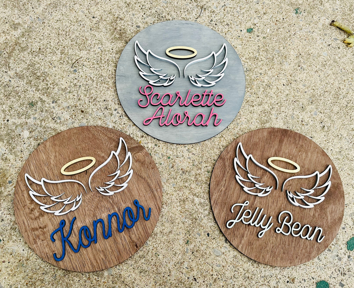 Angel wing 12” memorial round