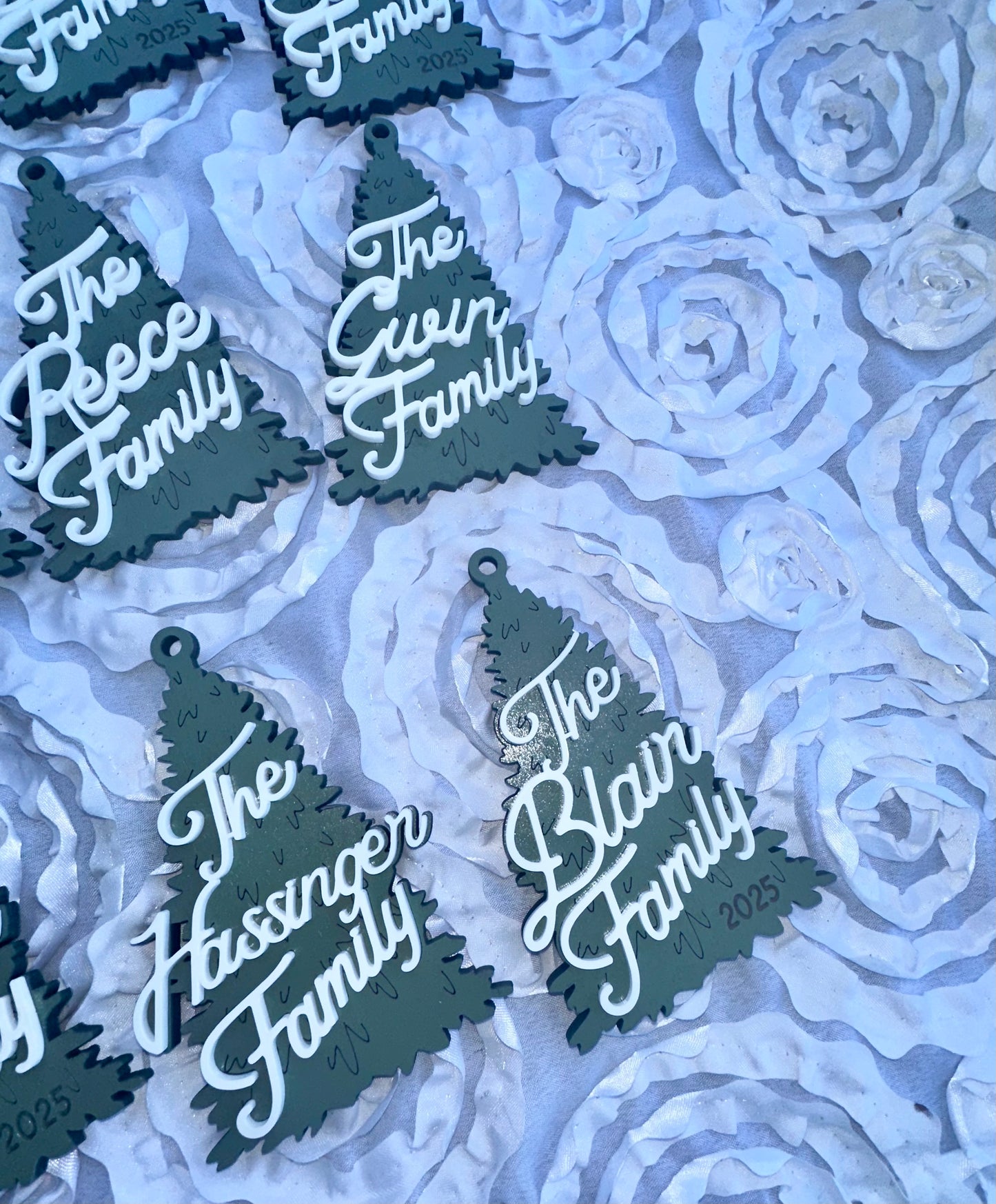 Family name Christmas tree ornament