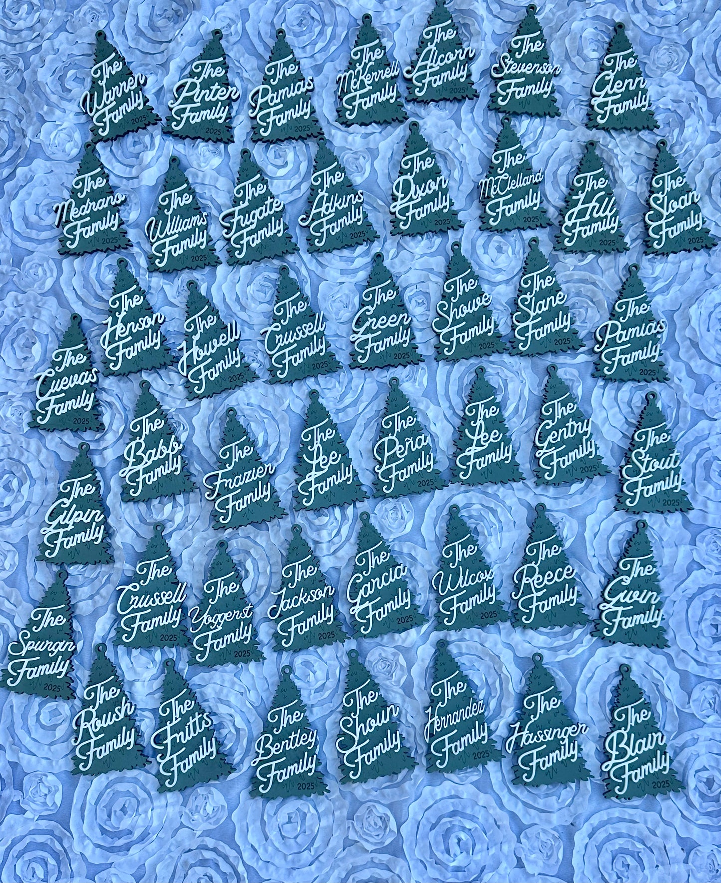Family name Christmas tree ornament